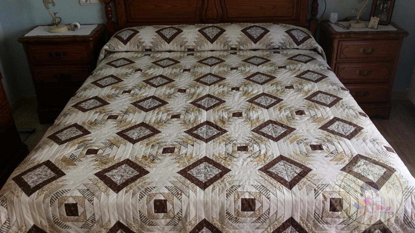 Colcha en log cabin piña