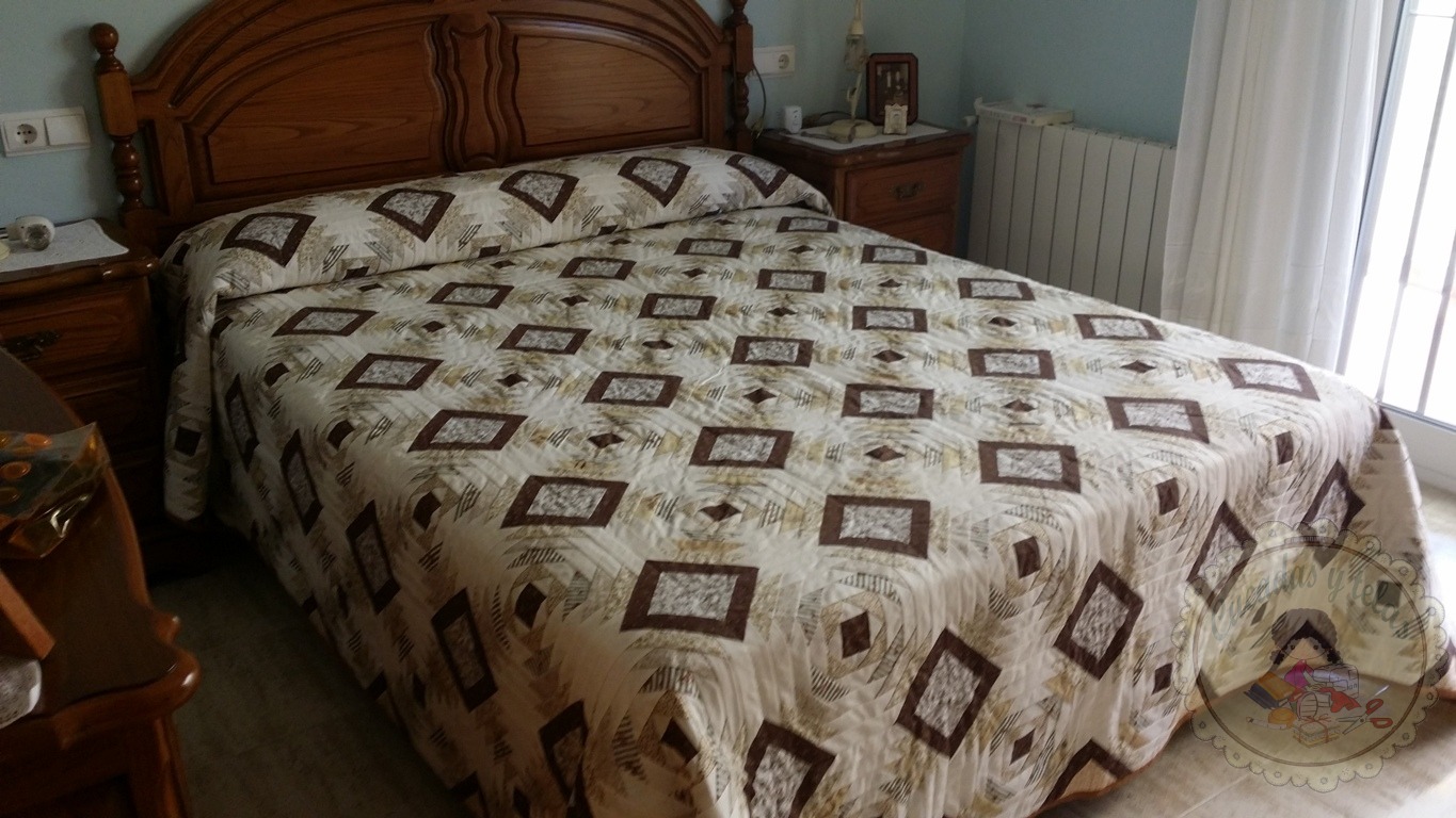 Colcha en log cabin piña
